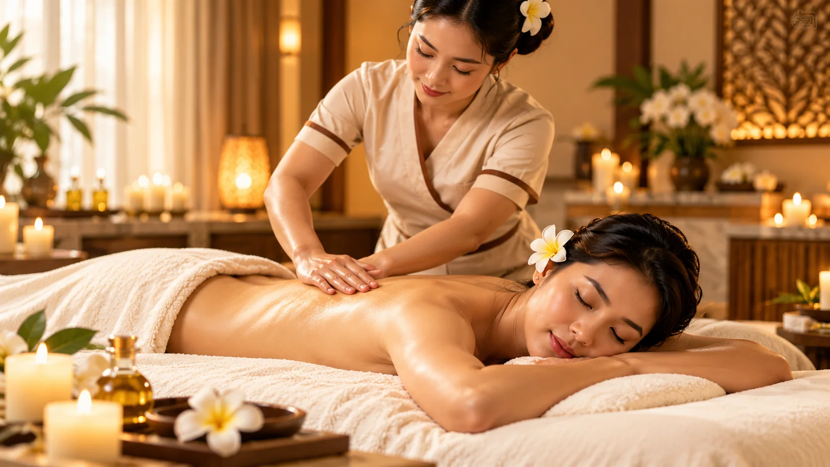 Swedish Massage home massage illustration